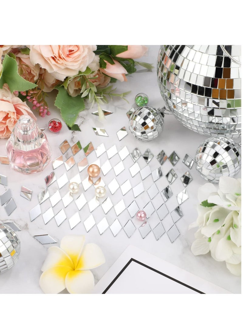 Captaintech Mini Diamond Shape Mirror Tiles for Crafts, 500 Pcs 1 x 0.5 Inch Rhombus Mini Mosaic Tiles Small Mirror Pieces Glass Tiles for Wall Home Decoration Crafts DIY Making Supplies - Image 2