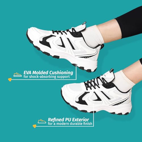 YOHO Tempo Chunky Sneakers for Women|Stylish & Lightweight Casual Sports Shoes for Woman/Girls |Walking, Running, Gym & Everyday Use -0705 | Ash Mist - UK 4 - Image 5