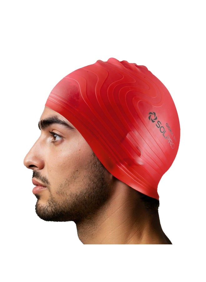 SOLPRO Coral Bay Swimming Cap (Red) - Image 1