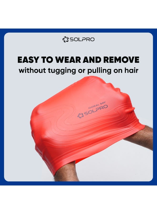 SOLPRO Coral Bay Swimming Cap (Red) - Image 5