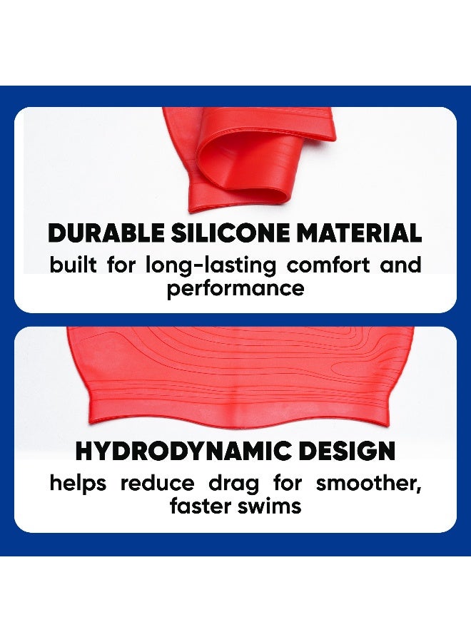 SOLPRO Coral Bay Swimming Cap (Red) - Image 4