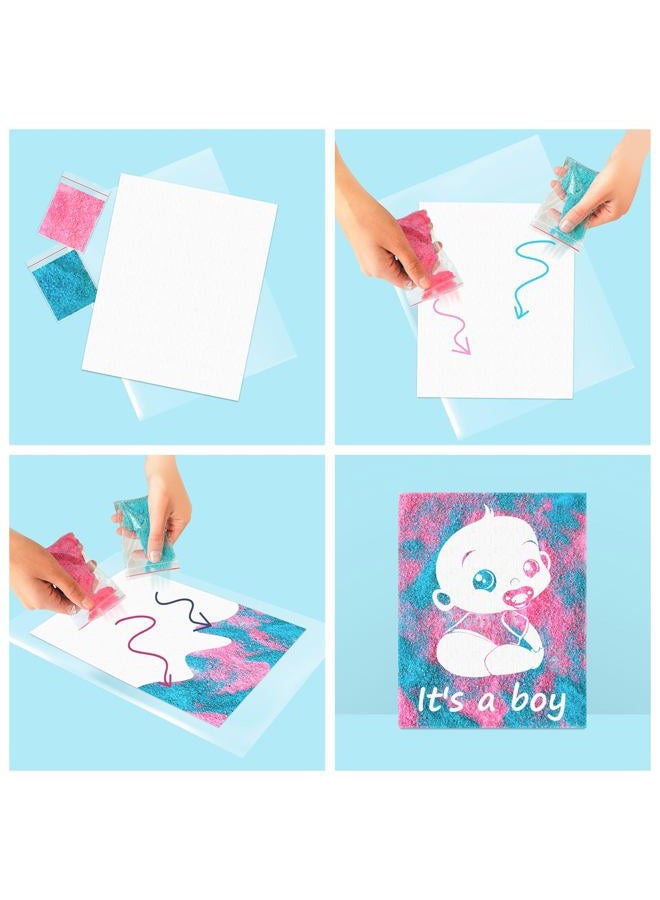FETTIPOP Magic Art Canvas, Exposuring Sand Art (Gender Reveal – It's a Boy) – Surprise Baby Shower Pregnancy Announcement, Unique Gift 7.9x9.8 inch - Image 2