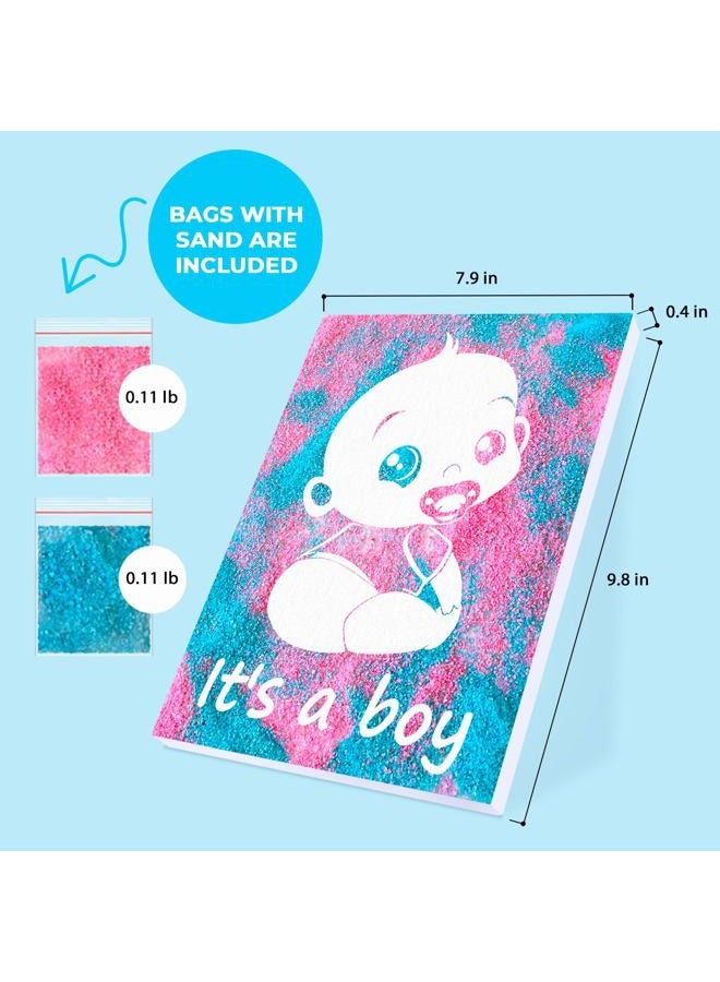 FETTIPOP Magic Art Canvas, Exposuring Sand Art (Gender Reveal – It's a Boy) – Surprise Baby Shower Pregnancy Announcement, Unique Gift 7.9x9.8 inch - Image 4