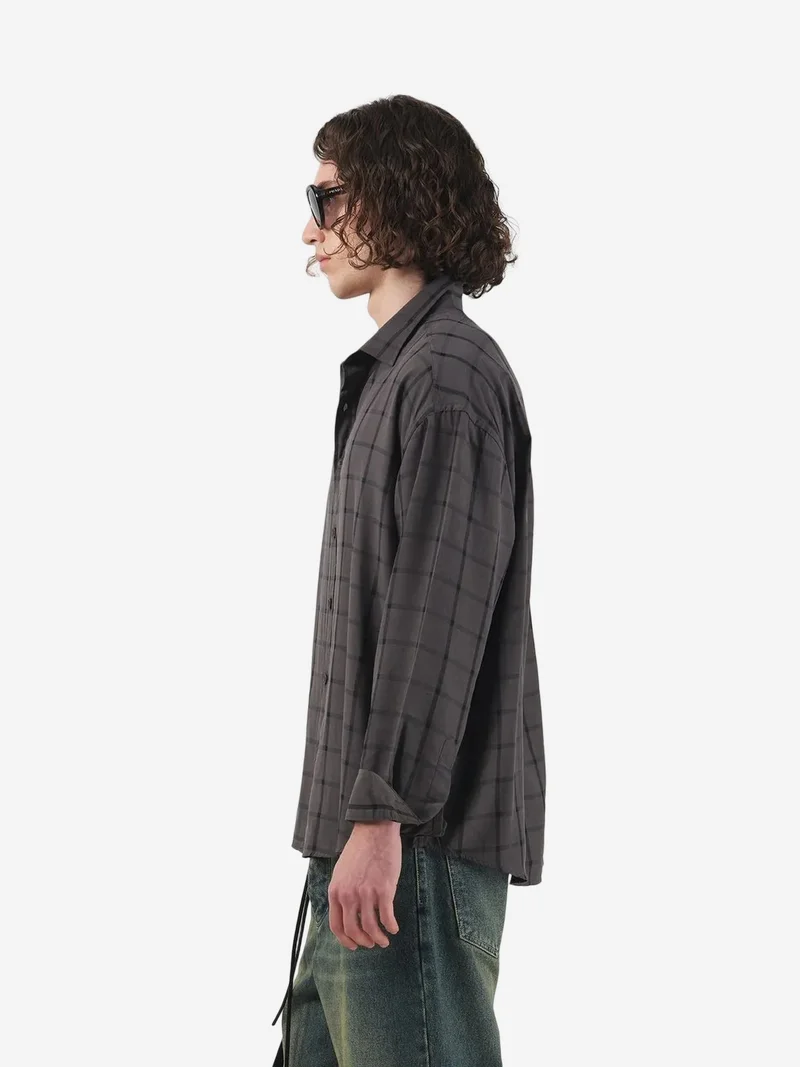 Giesto GIESTO Oversized plaid woven shirt