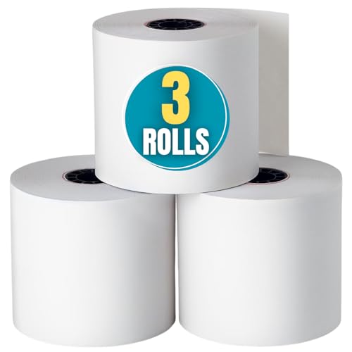 1InTheOffice Adding Machine/Calculator Roll, 16 lb, 1/2" Core, 2-1/4" x 150 ft, White (3) - Image 1
