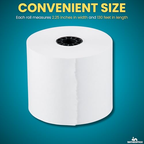 1InTheOffice Adding Machine/Calculator Roll, 16 lb, 1/2" Core, 2-1/4" x 150 ft, White (3) - Image 3