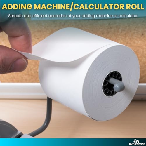 1InTheOffice Adding Machine/Calculator Roll, 16 lb, 1/2" Core, 2-1/4" x 150 ft, White (3) - Image 2