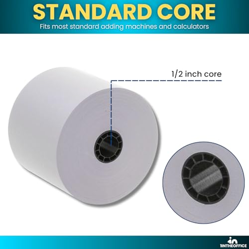 1InTheOffice Adding Machine/Calculator Roll, 16 lb, 1/2" Core, 2-1/4" x 150 ft, White (3) - Image 5