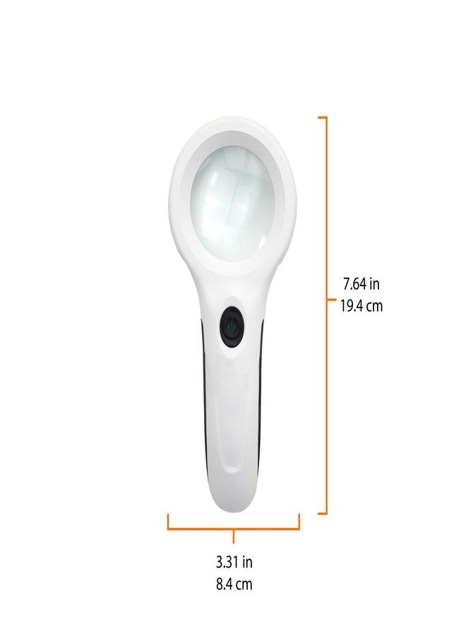 MARATHON RG030006 10x Handheld Magnifier with 8 LED Light, UV Light and Skid-Proof Grip (White) - Image 3