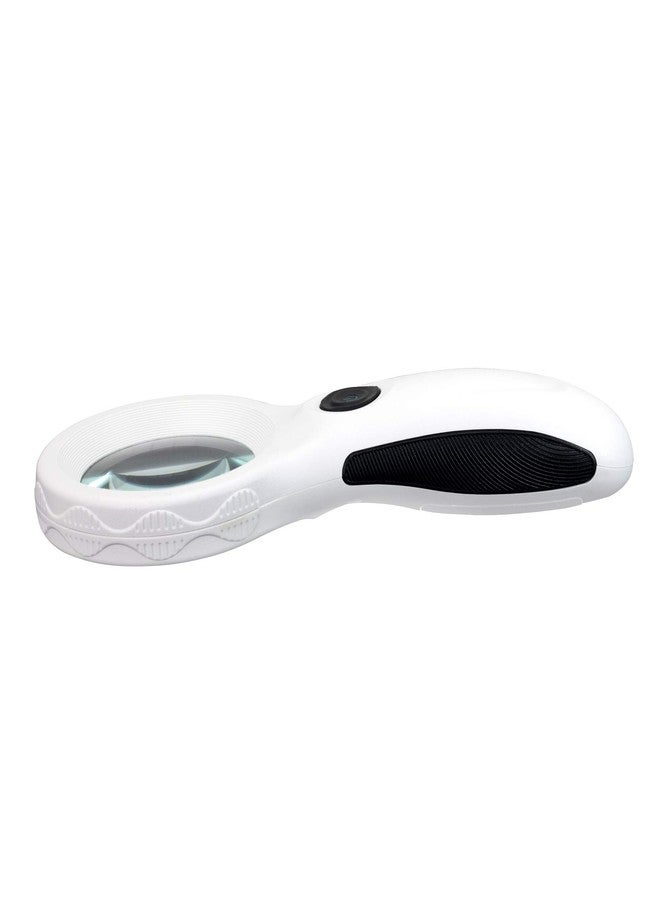 MARATHON RG030006 10x Handheld Magnifier with 8 LED Light, UV Light and Skid-Proof Grip (White) - Image 5