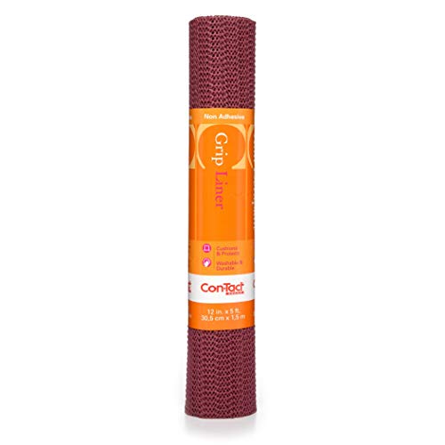 Con-Tact Brand Grip Non Adhesive Drawer and Shelf Liner, 12" x 5', Berry - Image 1