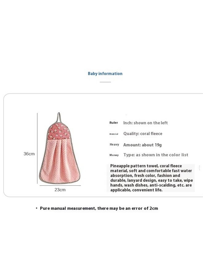 yongsheng Cotton Sink Dish Cloth Pink 23x36cm，Wiping Hands Towel Quick-Dry Water Absorbent Dishcloth Non-Slip Hanging Towel for Kitchen  - Image 5