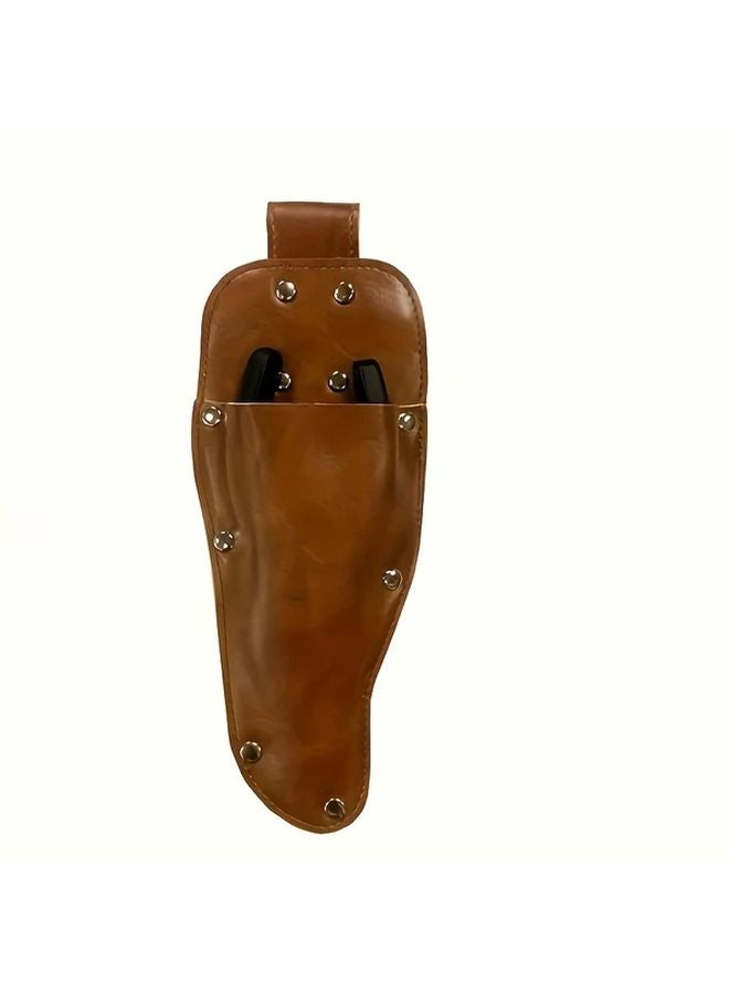 Brown Leather Gardening Scissors Holster With Belt Loop For Pruner Storage - Image 1