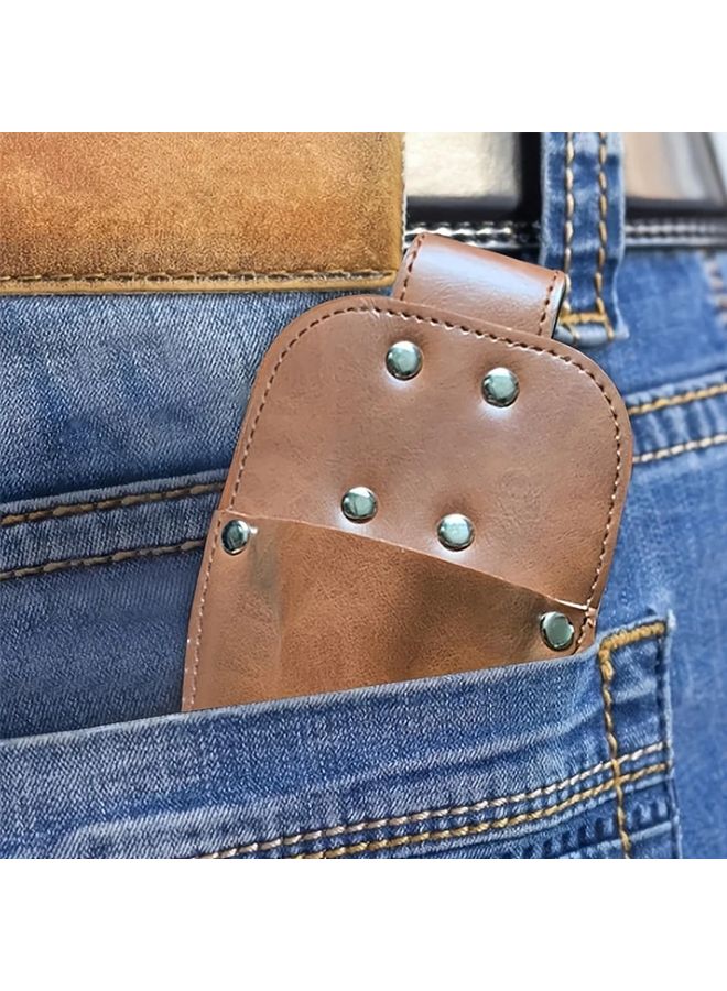 Brown Leather Gardening Scissors Holster With Belt Loop For Pruner Storage - Image 3
