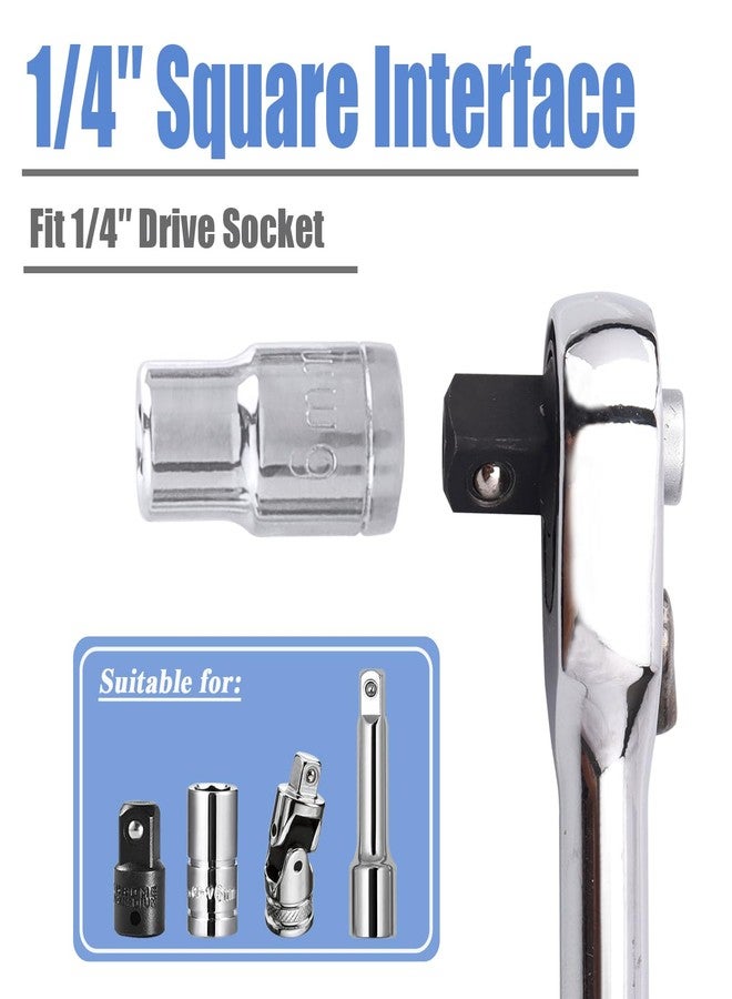 Mesee Mini Ratchet Wrench, Quick Release 1/4 Drive Ratchet Hex Socket Wrench Dual Use Offset Ratchet Handle Wrench 72-tooth Reversible Ratcheting Screwdriver Socket Spanner Repair Tool - Image 4