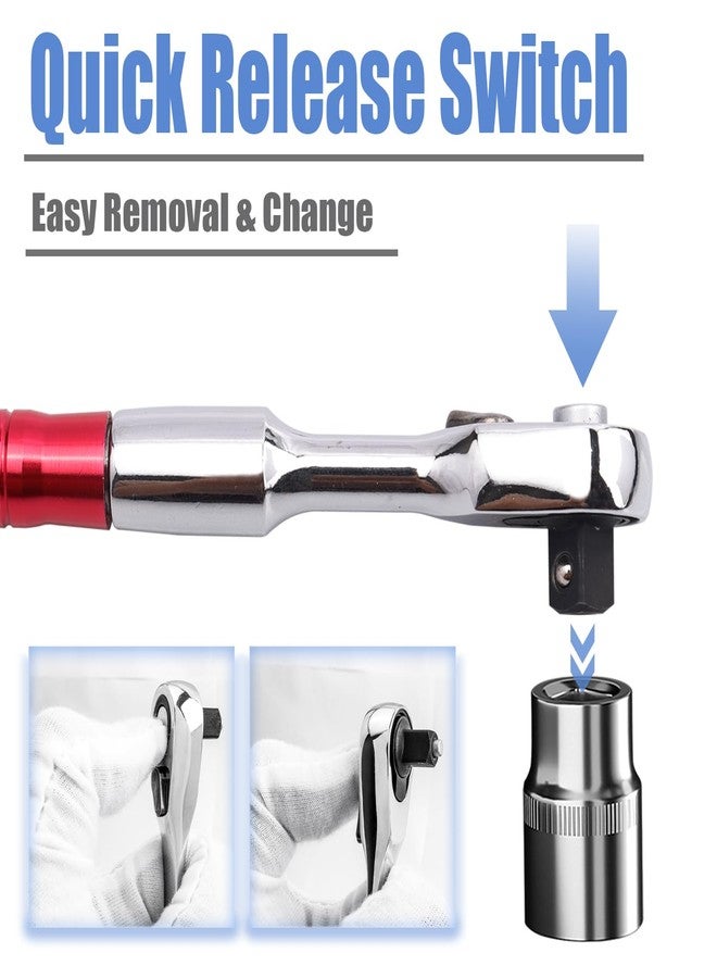 Mesee Mini Ratchet Wrench, Quick Release 1/4 Drive Ratchet Hex Socket Wrench Dual Use Offset Ratchet Handle Wrench 72-tooth Reversible Ratcheting Screwdriver Socket Spanner Repair Tool - Image 5