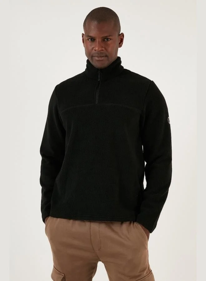 Buratti Slim Fit Half Zipper Soft Textured Winter Polar Fleece Men's POLAR 59060011