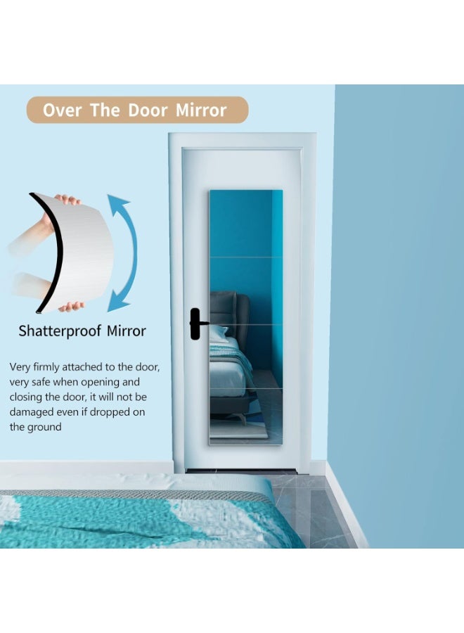 Full Length Mirror for Kids Safety Shatterproof Mirror, Plastic Wall Mirrors, Made Of Acrylic Plexiglass Mirrors, 4 Pcs 30 x 20cm, Long Bedroom Door Closet Mirror's, Workout For Home Gym Body Mirror's - Image 3