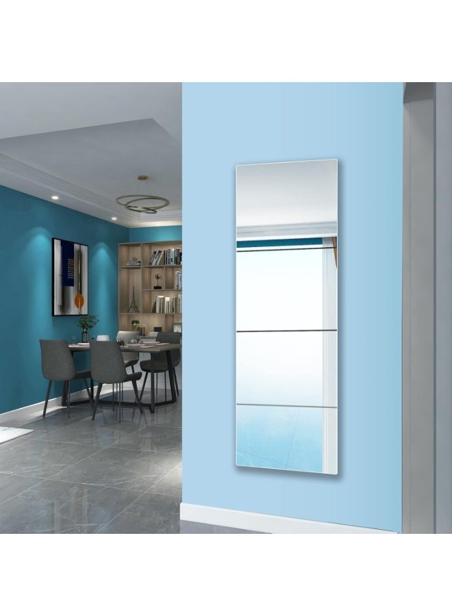Full Length Mirror for Kids Safety Shatterproof Mirror, Plastic Wall Mirrors, Made Of Acrylic Plexiglass Mirrors, 4 Pcs 30 x 20cm, Long Bedroom Door Closet Mirror's, Workout For Home Gym Body Mirror's - Image 2