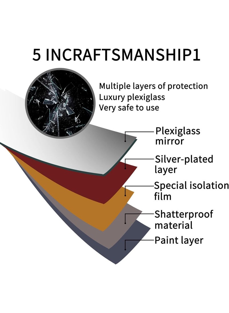 Full Length Mirror for Kids Safety Shatterproof Mirror, Plastic Wall Mirrors, Made Of Acrylic Plexiglass Mirrors, 4 Pcs 30 x 20cm, Long Bedroom Door Closet Mirror's, Workout For Home Gym Body Mirror's - Image 5