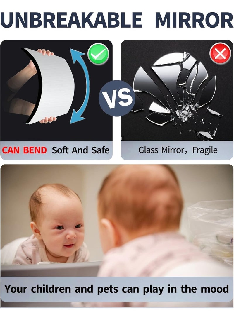 Full Length Mirror for Kids Safety Shatterproof Mirror, Plastic Wall Mirrors, Made Of Acrylic Plexiglass Mirrors, 4 Pcs 30 x 20cm, Long Bedroom Door Closet Mirror's, Workout For Home Gym Body Mirror's - Image 4