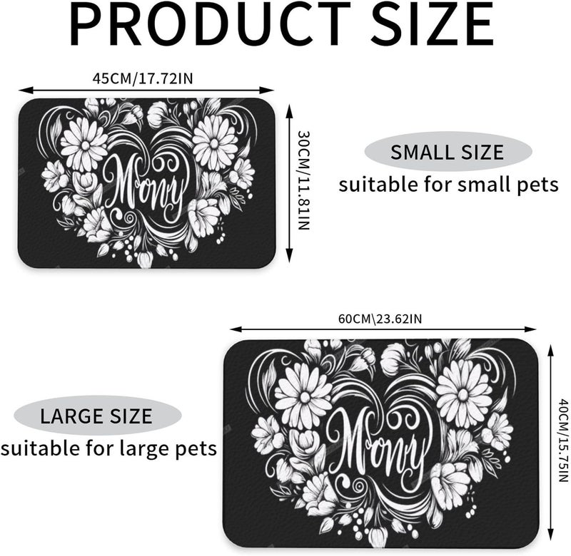 Pet Feeding Mat Absorbent Dog Mat for Food and Water Bowl Dog Accessories Happy Mother's Day Floral Gift for Mom Hm Pet Supplies Dogs Quick Dry Cat Water Dispenser Mats 24x16In - Image 2