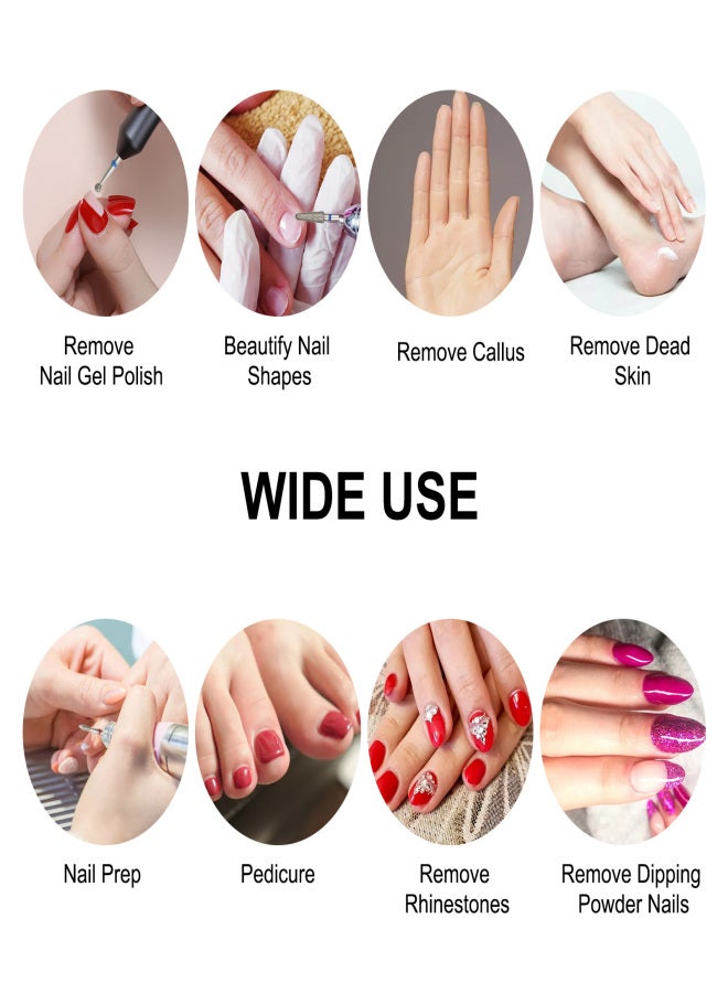 Nail Drill Bits Set Pedicure & Manicure Drill Bits Kit 7pcs Replacement Drill Bits for Electric Nail Drill Remove Cuticle & Gel Nail Polish - Image 4