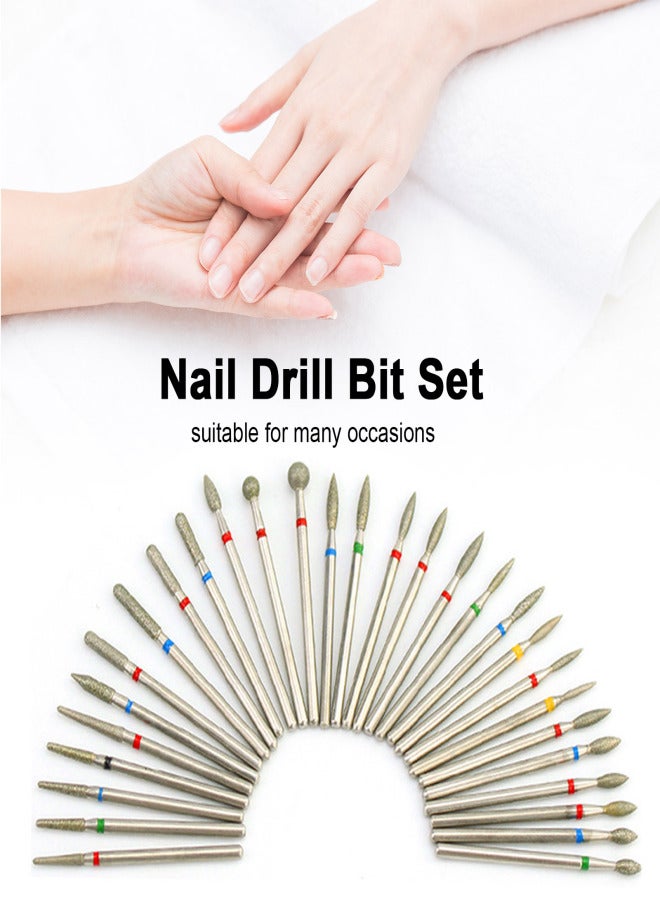 Nail Drill Bits Set Pedicure & Manicure Drill Bits Kit 7pcs Replacement Drill Bits for Electric Nail Drill Remove Cuticle & Gel Nail Polish - Image 2