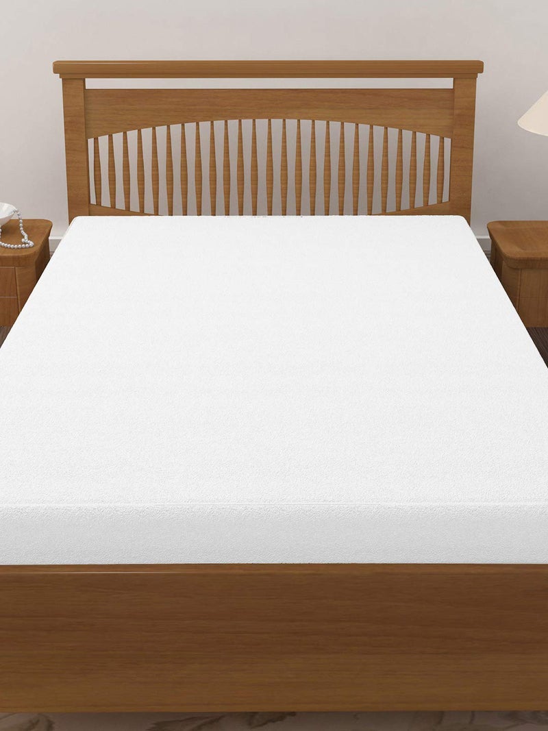 BIANCA Mattress Protector -1pc Medium (coolsheild) | Waterproof & Breathable Anti Bacterial | Size Mattress Protector with Fitted Pattern and Elastic Edges. Plain-White - Image 2