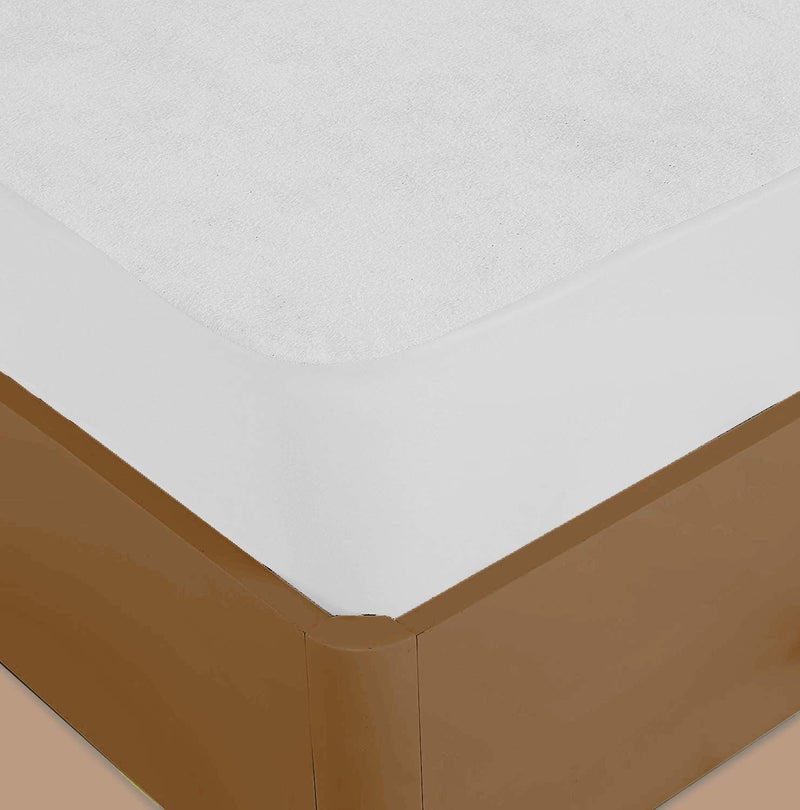 BIANCA Mattress Protector -1pc Medium (coolsheild) | Waterproof & Breathable Anti Bacterial | Size Mattress Protector with Fitted Pattern and Elastic Edges. Plain-White - Image 4