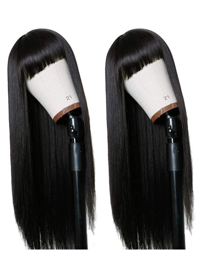 إستيل شعر مستعار طويل مستقيم من Estelle مع شعر مستعار، شعر مستعار كامل من الألياف الطبيعية المقاومة للحرارة باللون الأسود للنساء العصريات - Image 2