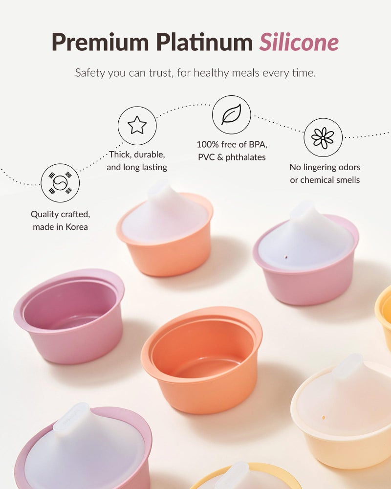 Moyuum Silicone Microwave Steamer | Made in Korea, Baby Food Maker Bowl with Lid, Egg and Vegetable Steam Cooker, Japanese Donabe Inspired Cooking Pot, Dishwasher Safe (Small, Oatmeal) - Image 2