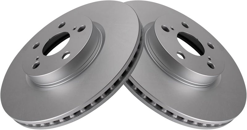 TRQ Front Brake Rotor Set G Coated Vented Compatible with 2009-2010 Pontiac Vibe 2008-2014 Scion xD 2009-2019 Toyota Corolla 2009-2013 Matrix - Image 3