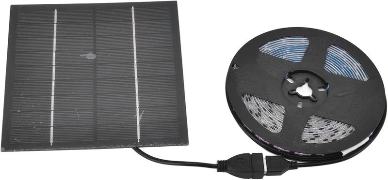 كلاراكو شرائط إضاءة لنمو النباتات، مصباح LED يعمل بالطاقة الشمسية بقدرة 5 واط لنمو النباتات مع لوحة شمسية بأبعاد 5.71 × 5.71 × 0.79 بوصة لتبديد الحرارة بسرعة، إضاءة نباتية للحدائق الداخلية والخارجية والبيوت الزجاجية والأصص (3 أمتار) - Image 4