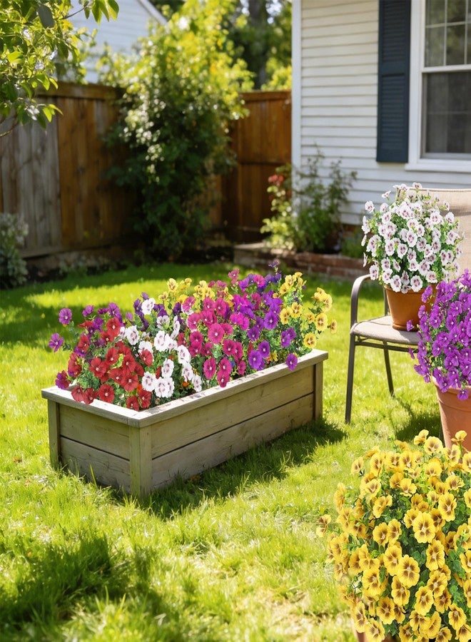 Besteek 24 Bundles Artificial Flowers for Outdoors Fake Silk Flowers UV Resistant Faux Plants Eucalyptus for Spring Summer Decoration Planters Table Vase Garden Yard Porch Window Home, Multicolor - Image 3