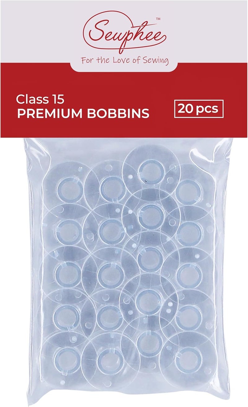 Sewphee 20 Pcs Sewing Machine Bobbins - Premium Class 15 Bobbin - Fits Singer Sewing Machine Accessories - Plastic Bobbins Precision Made in Taiwan (81348) - Image 1