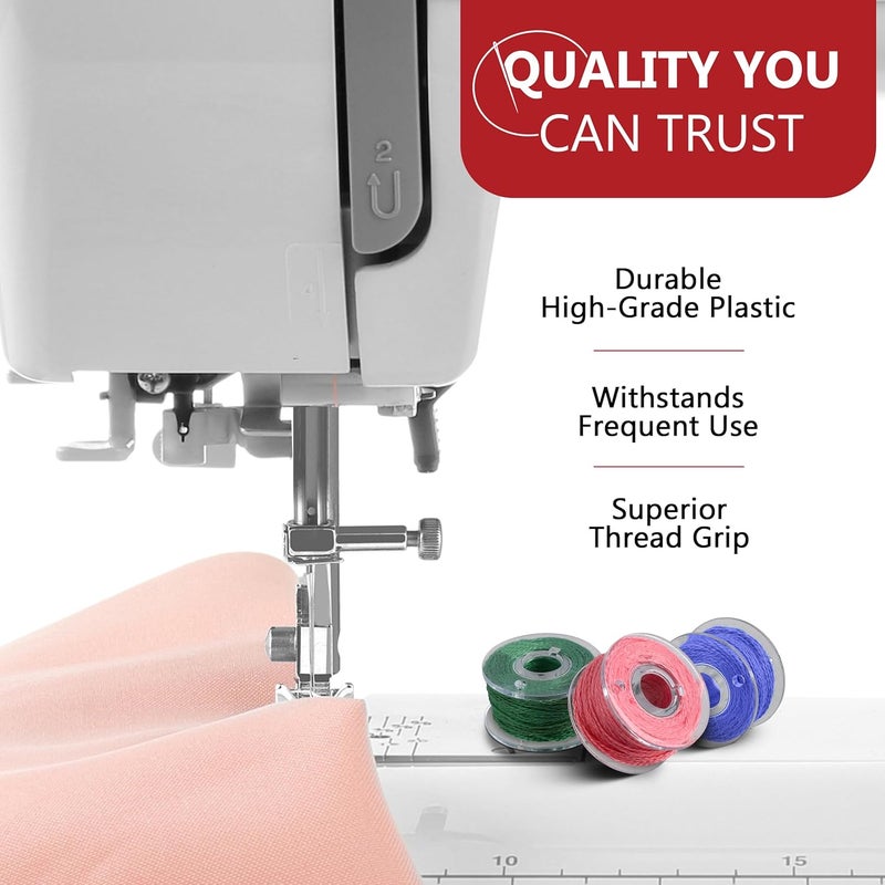 Sewphee 20 Pcs Sewing Machine Bobbins - Premium Class 15 Bobbin - Fits Singer Sewing Machine Accessories - Plastic Bobbins Precision Made in Taiwan (81348) - Image 4
