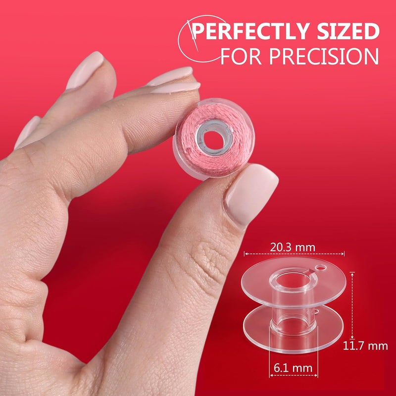 Sewphee 20 Pcs Sewing Machine Bobbins - Premium Class 15 Bobbin - Fits Singer Sewing Machine Accessories - Plastic Bobbins Precision Made in Taiwan (81348) - Image 5