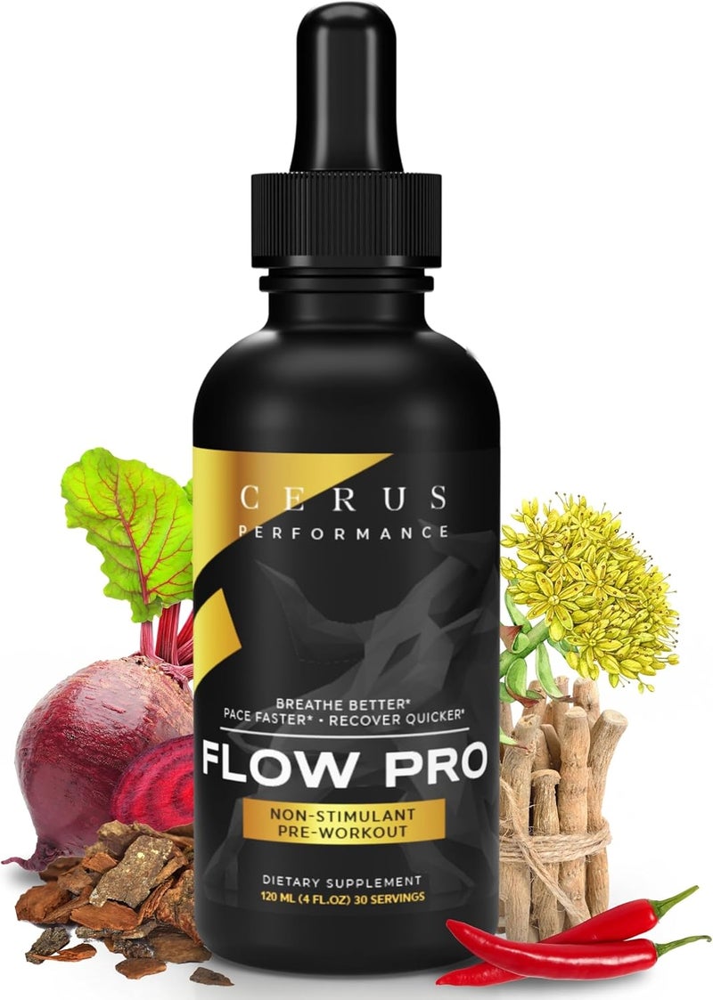 Cerus Performance Flow Pro StimulantFree Endurance PreWorkout  Boosts Stamina Supports Heart Health with Natural Herbs VeganFriendly  4 Fl Oz - Image 1