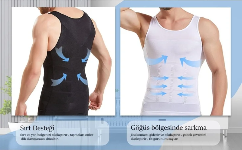 Mistirik Mystirik Men's Corset Athlete Toning Belly Firming Gynecomastia Waist Corset Body Firming Men's Upper Corset