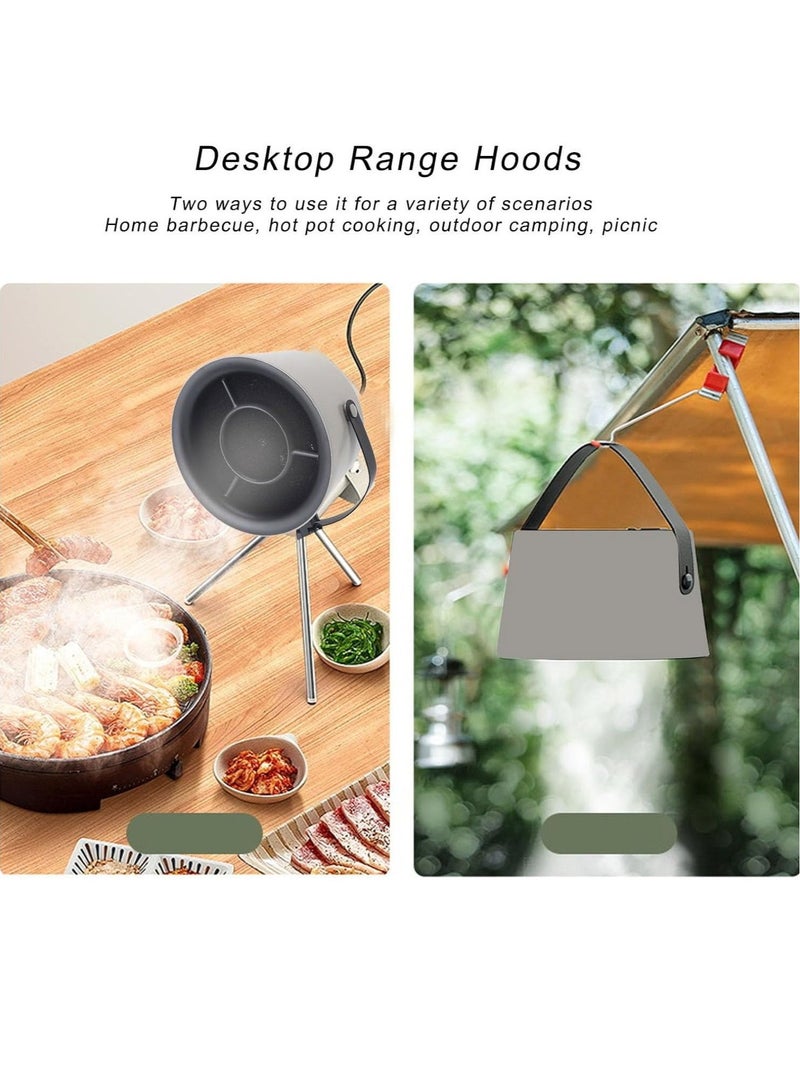 Range Hood with 2 Filters, USB Exhaust Fan, Desktop Range Hood for Home and Outdoor Black - Image 4