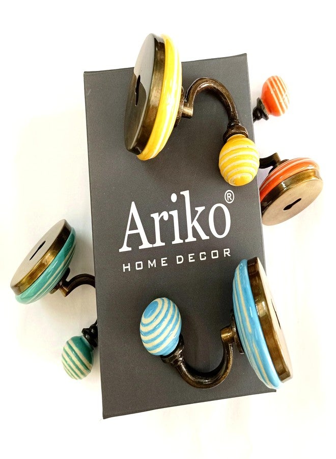 Ariko أريكو ديكور - خطافات جدارية ملونة مصنوعة يدوياً لتعليق الملابس والمجوهرات، وخطافات مناشف الحمام والمطبخ (دوامة) - Image 3