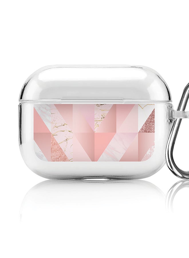 Stylizedd Classic Clear printed Case for Apple AirPods Pro 2nd Generation Thin Transparent Cover [Designed for Apple AirPods Pro 2nd Generation] - Marble Pink Vintage - Image 1