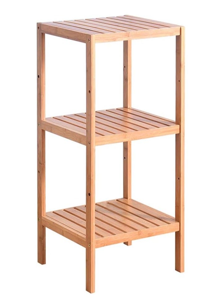 DubaiGallery 3-Layers Bamboo Multifunctional Rack, Towel Shelf Kitchen Corner Storage Plant Flower Rack Organizer - Image 3