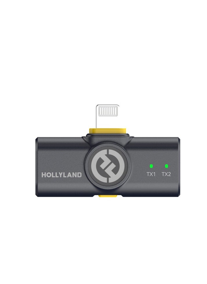 Hollyland - Hollyland LARK M2 DUO 2-Person Wireless Microphone System with Lightning Connector (2.4 GHz, Shine Charcoal) - Image 1