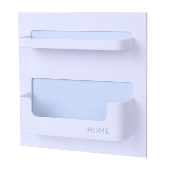 BEDSIDE SHELF BEDROOM DORM ROOM RACK ORGANIZER STORAGE USE AS KID STUDENT WALL SHELF TO ORGANIZE HEADPHONEREMOTESGLASSCELLPHONESHORIZONTAL TYPEWHITE