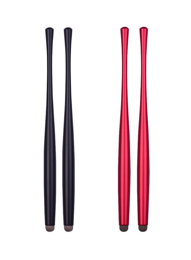 NIBEMINENT 4-Piece Capacitive Stylus Pen Red/Black - Image 1