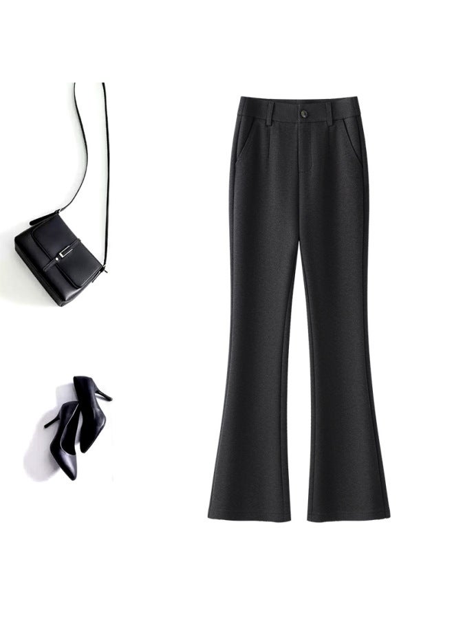 Acetic Wool Pants Women's Autumn And Winter 2024 High Waist Slim-fit Hose Casual All-match FlaPants 1028 