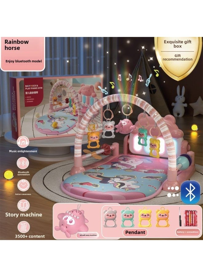 Baby Pedal Piano Fitness Rack Baby Baby Children Music Early Education Toys 0-3 March Batch Factory-Color:Unicorn [pink] Bluetooth Model With Sound And Light + Aircraft Story Machine-Specifications:Battery Type  - Image 1