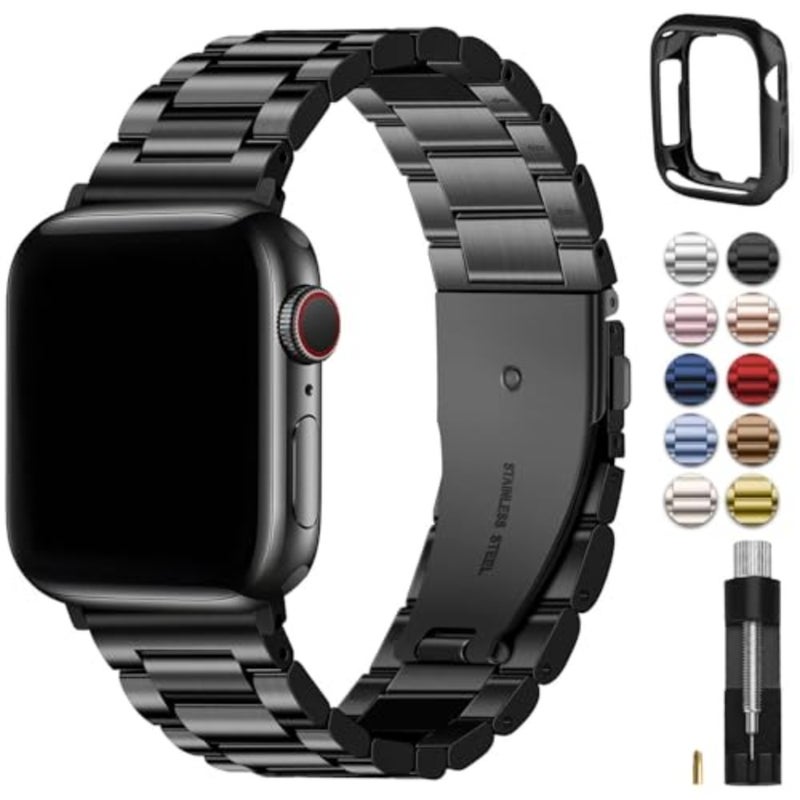 سوار معدني Fullmosa مع جراب متوافق مع حزام ساعة Apple 49 مم 46 مم 45 مم 44 مم 42 مم 41 مم 40 مم 38 مم، سوار ساعة Apple فولاذي لـ iWatch Ultra3/2/1 SE3/SE2/SE Series 11/10/9/8/7/6/5/4/3/2/1 - Image 1